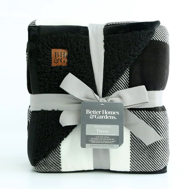 Better Homes&gardens Oversized Sherpa Throw - Black Buffalo | Walmart (US)