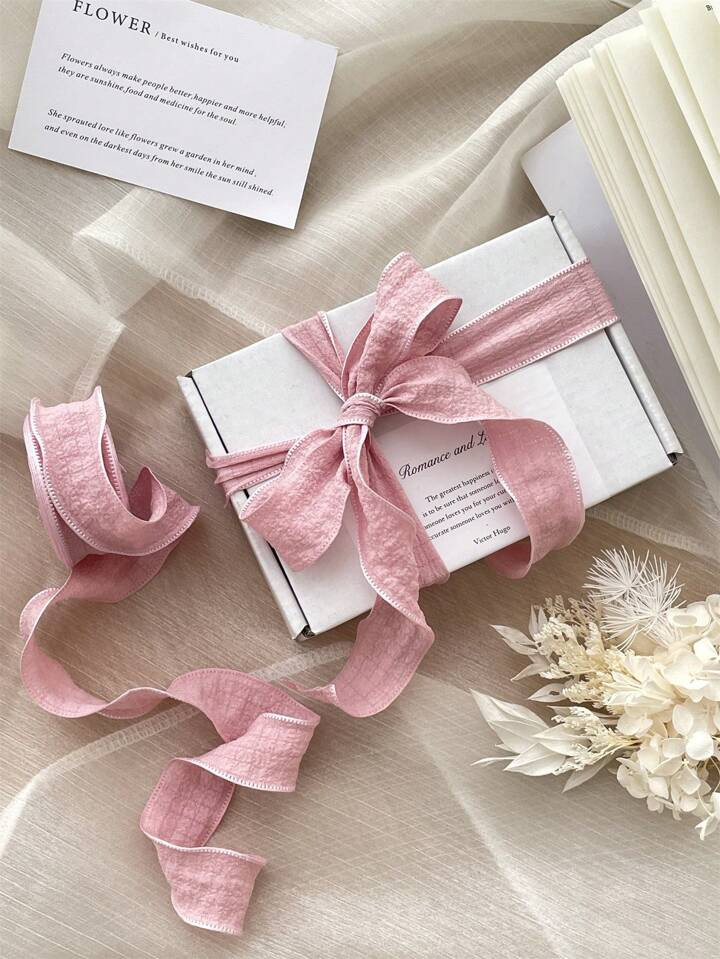 2.5cm Luxury Elastic Ruffle Satin Ribbon With Wavy Edge For Cake, Birthday Gift Wrapping, Floral ... | SHEIN