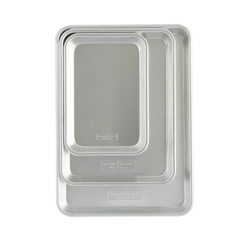 Nordic Ware Naturals 3 Piece Aluminum Sheet Pan Set with Jelly Roll, Quarter Sheet and Eighth She... | Walmart (US)