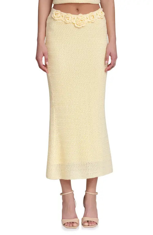 Avec Les Filles Knit Midi Skirt in Butter at Nordstrom, Size X-Large | Nordstrom