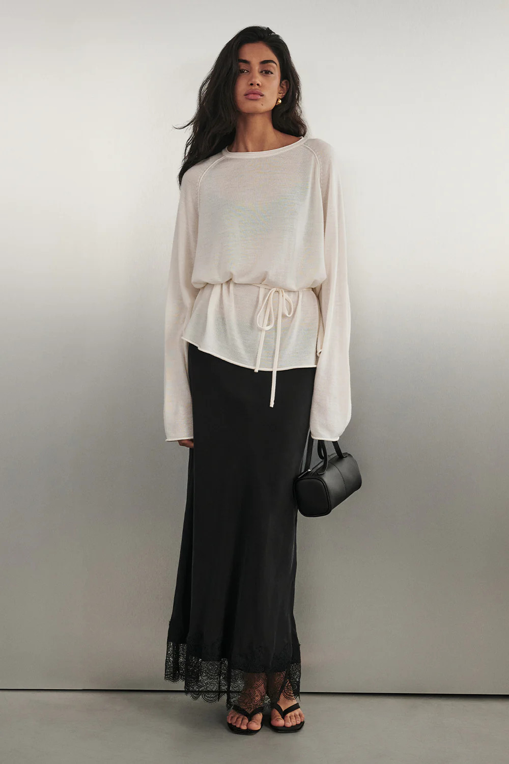 MINA BLACK CUPRO LACE SKIRT | DISSH