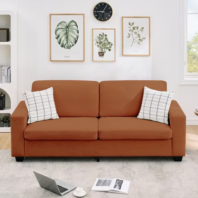 83" Comfy Corduroy Couches, Modern Upholstered Sofa with Wide Armrests | Target
