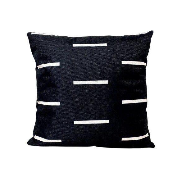 Black with White Line Pattern Pillow Cover | 18x18 | Modern Farmhouse | Minimalist | Etsy (US)