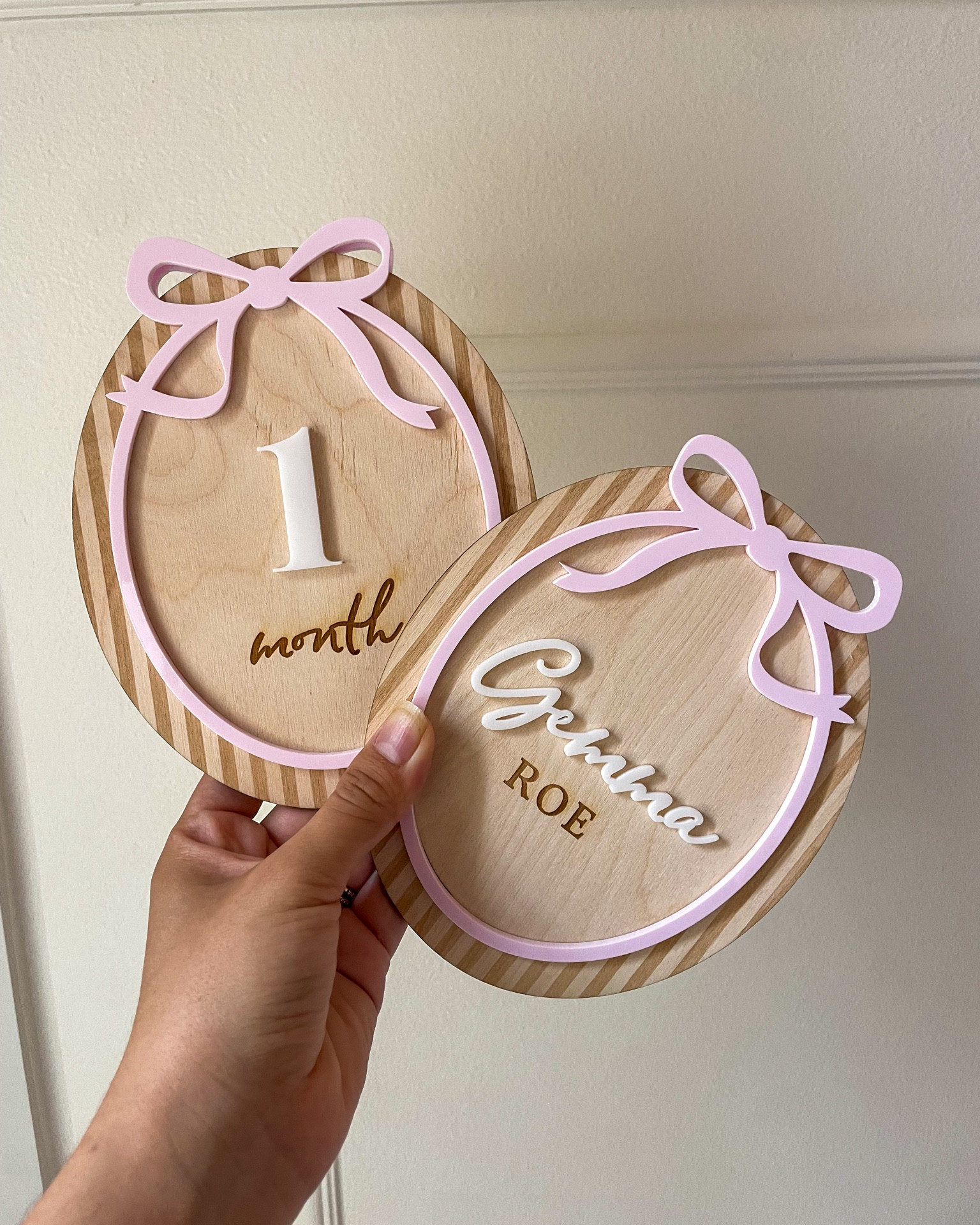 Found the perfect baby girl bow name sign and monthly milestone 🎀🩷

#LTKbump #LTKbaby #LTKfindsunder50