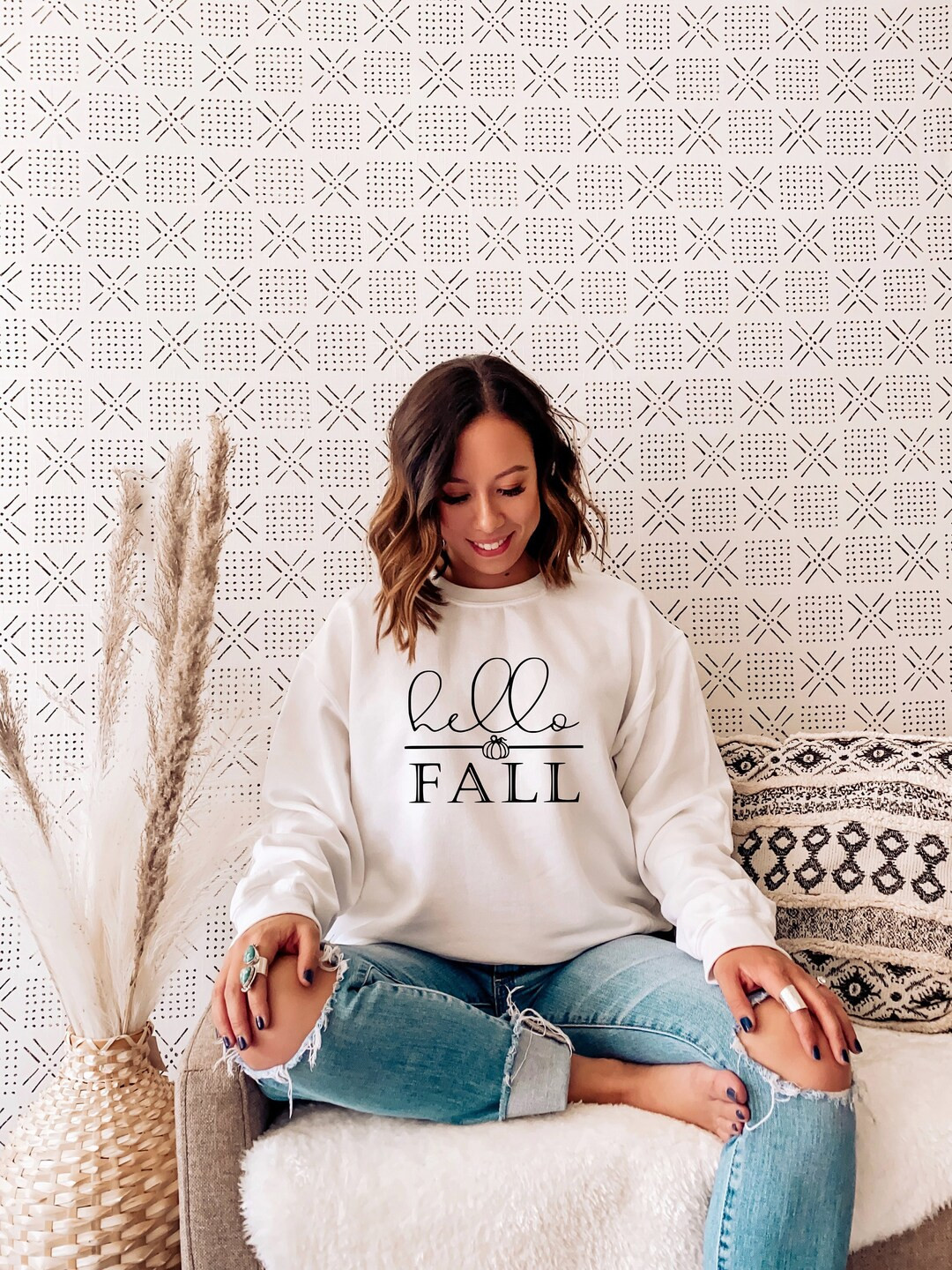 Hello Fall Sweatshirt, Cute Fall Shirts Women, Hello Fall Sweater, Crewneck Pullover, Autumn, Fal... | Etsy (US)