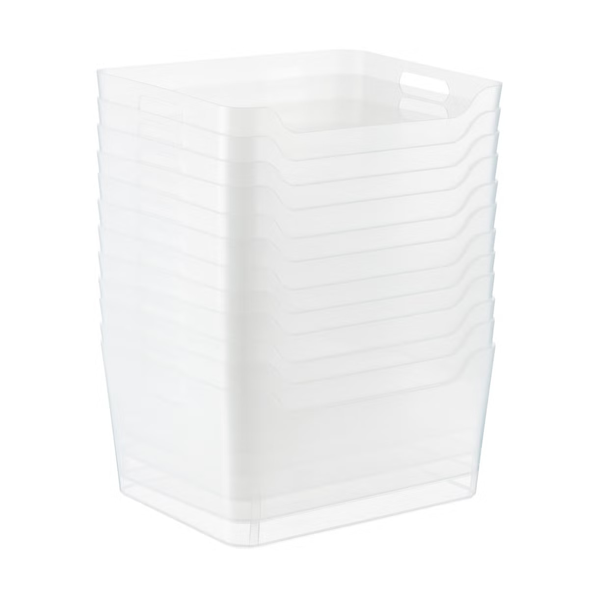 Case of 12 Large Plastic Bins w/ Handles Clear | The Container Store