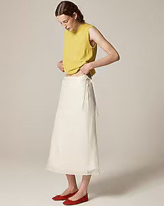 Collection wrap skirt in silk organza | J. Crew US