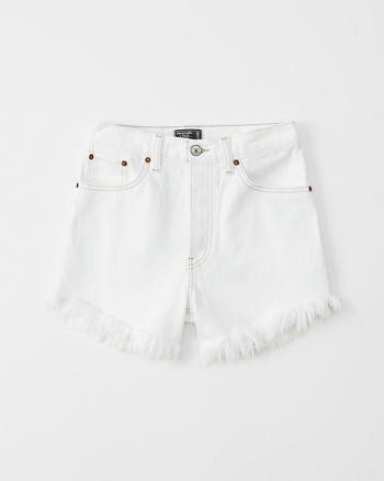 High Rise Mid-Length Denim Shorts | Abercrombie & Fitch US & UK