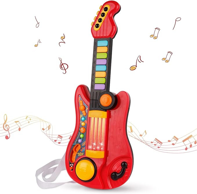 Kids Guitar 2 in 1 Musical Instruments for Kids Piano Toddler Toy Guitar with Strap Electric Guit... | Amazon (US)