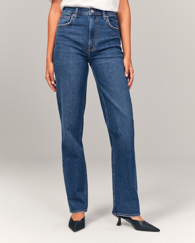 Women's Ultra High Rise 90s Straight Jean | Women's Bottoms | Abercrombie.com | Abercrombie & Fitch (US)