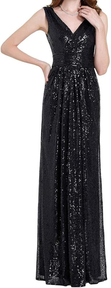 Kate Kasin Women Sequin Bridesmaid Dress Sleeveless Maxi Evening Prom Dresses | Amazon (CA)