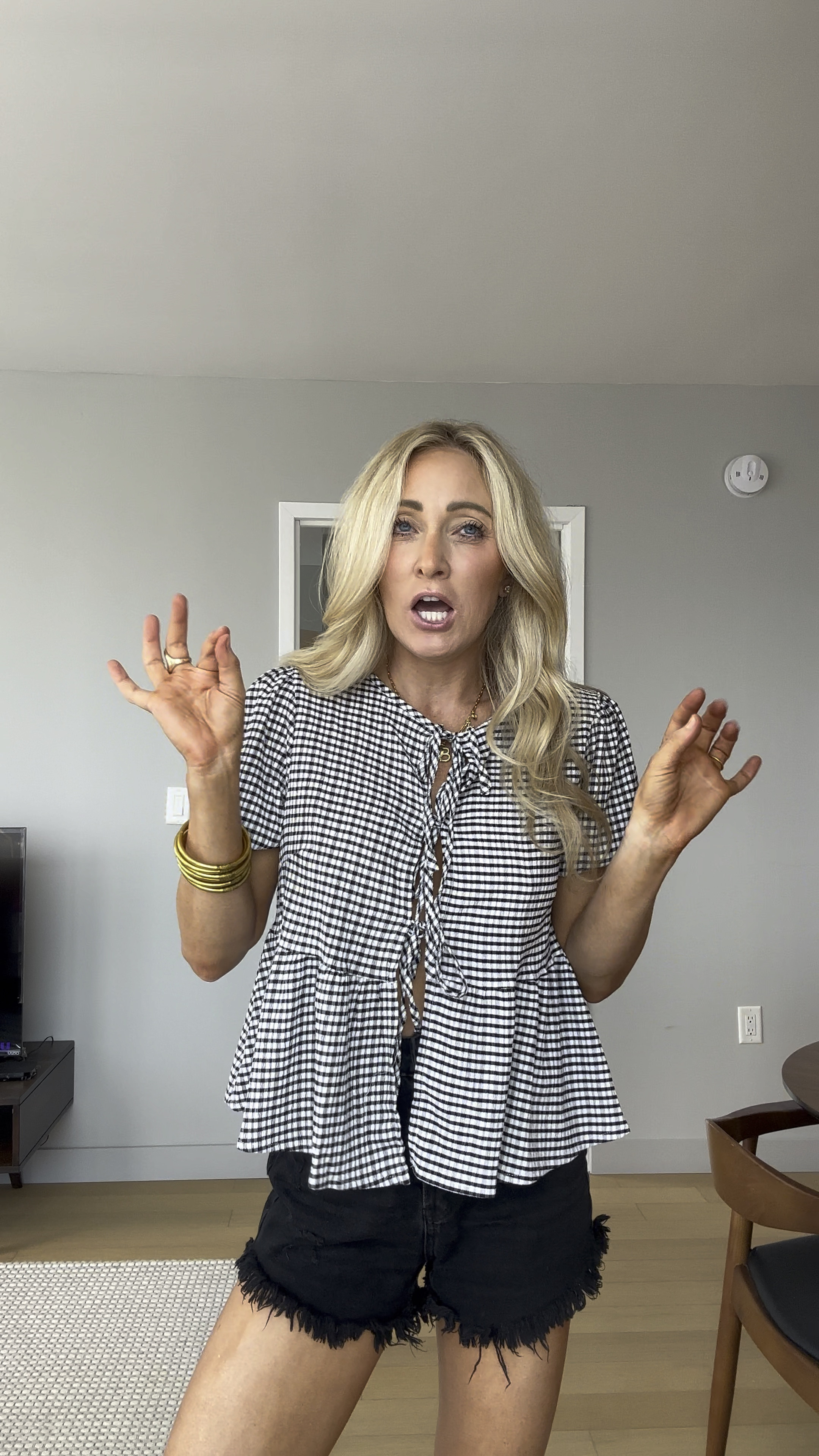 Size US4 gingham top and denim shorts run tts! Loving the leopard flat trend for now into fall, so cute and these run tts 

#LTKFindsUnder50 #LTKBacktoSchool #LTKStyleTip