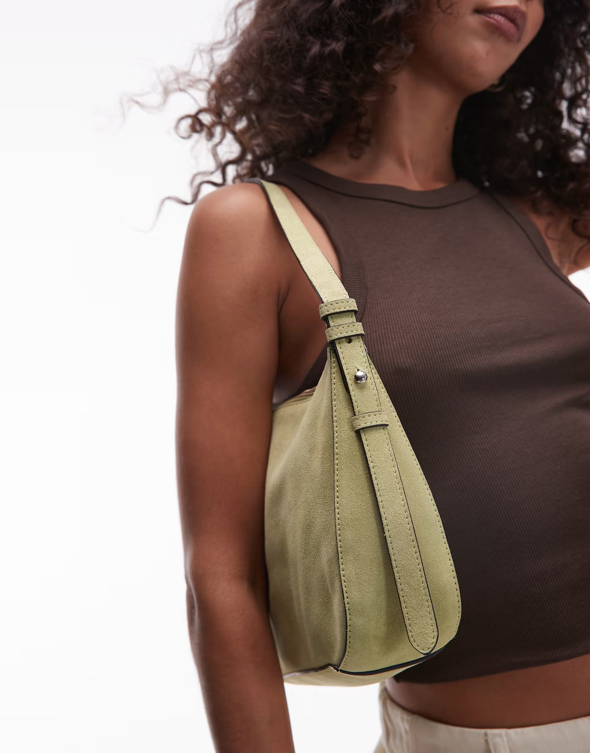 Topshop Grace leather grab bag in green | ASOS | ASOS (Global)
