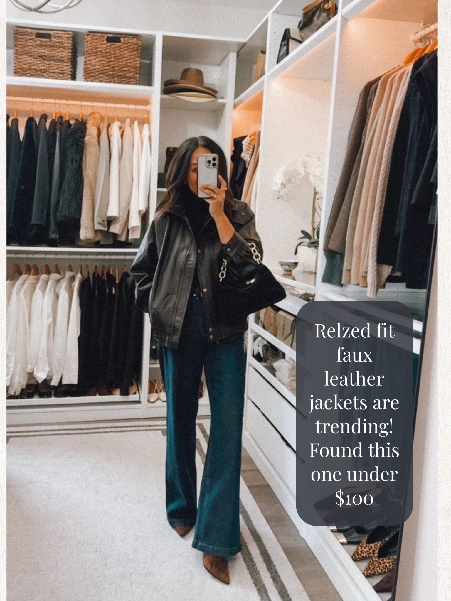 Faux leather jacket comes in multiple lengths. Oversized...I’m wearing a xs regular 

#LTKSaleAlert #LTKootd