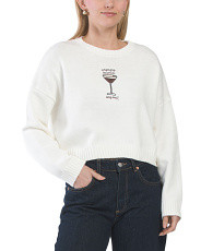 Long Sleeve Espresso Martini Embroidered Sweater | Marshalls