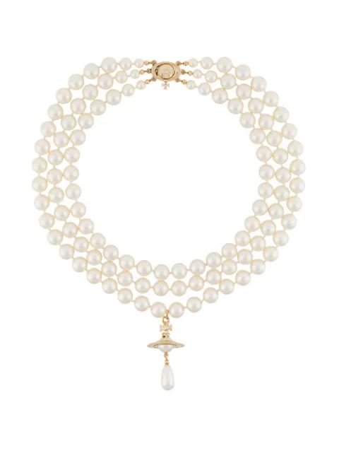 layered pearl necklace | Farfetch (US)