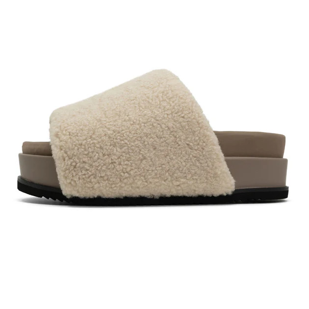 ROAM FUZZY STACK PLATFORM NATURAL FAUX SHEARLING | ROAM