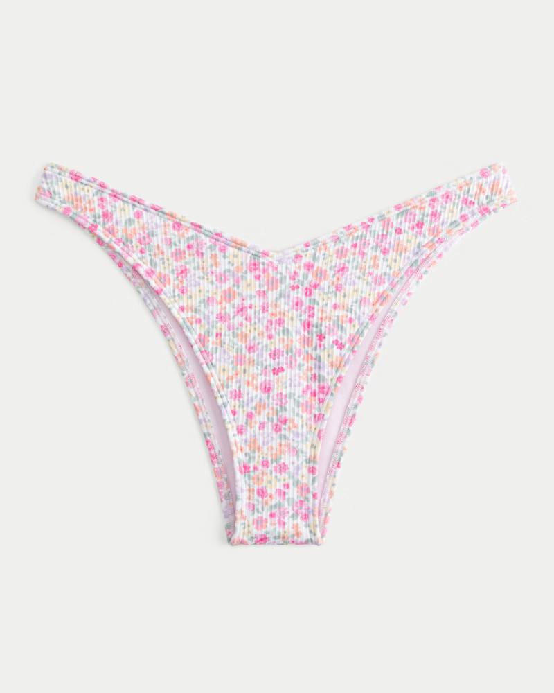Ribbed High-Leg Cheekiest Bikini Bottom | Hollister (US)