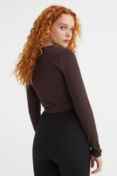 Geripptes Cropped Shirt | H&M (DE, AT, CH, NL, FI)