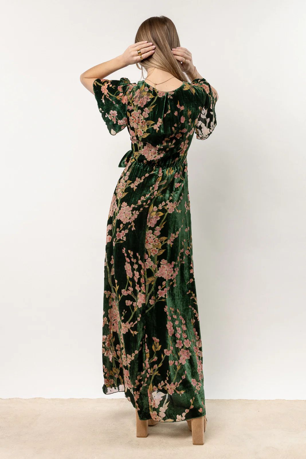 Jada Floral Maxi Dress in Green - böhme | Bohme