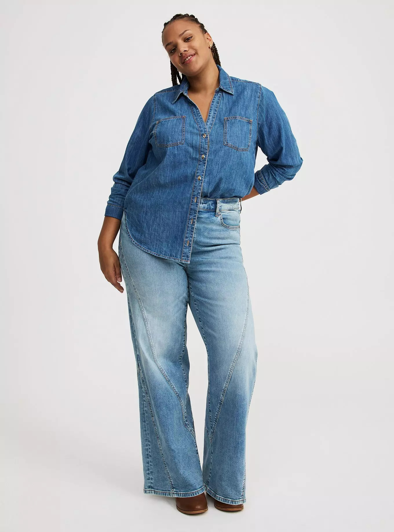 Denim Button-Up Shirt | Torrid (US & Canada)