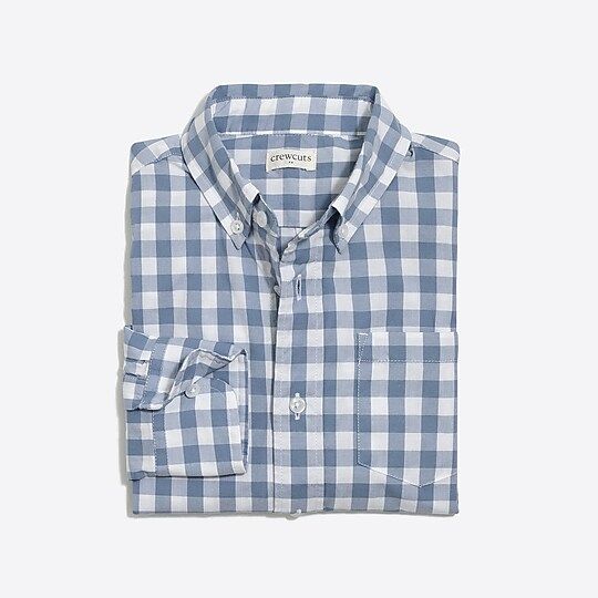 Factory: Boys' Long-sleeve Flex Patterned Washed Shirt For Boys | J.Crew Factory