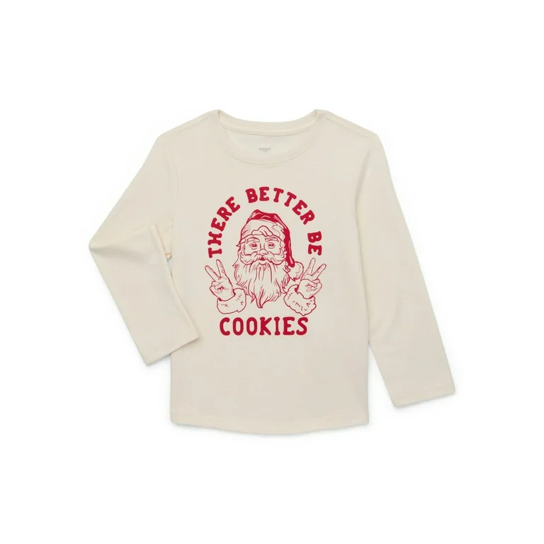 Holiday Time Christmas Toddler Graphic Tee with Long Sleeves, Sizes 12M-5T | Walmart (US)
