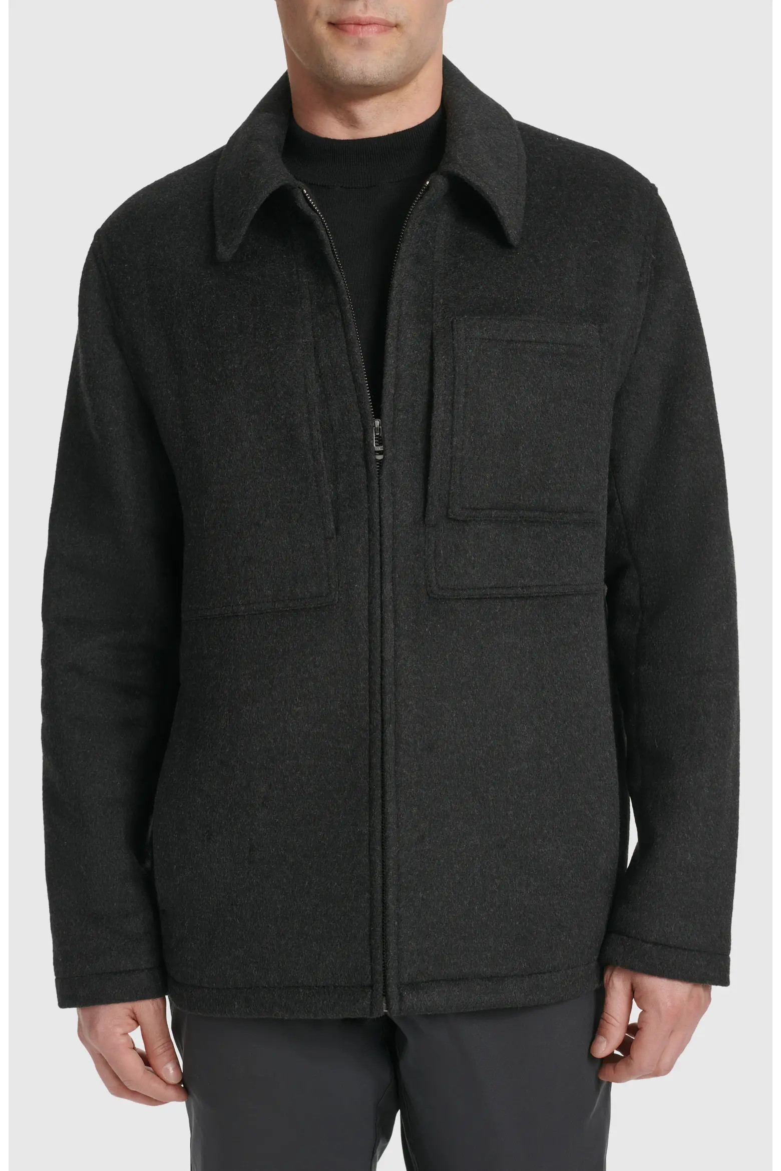 Felt Zip Front Shirt Jacket (Men) | Nordstrom | Nordstrom