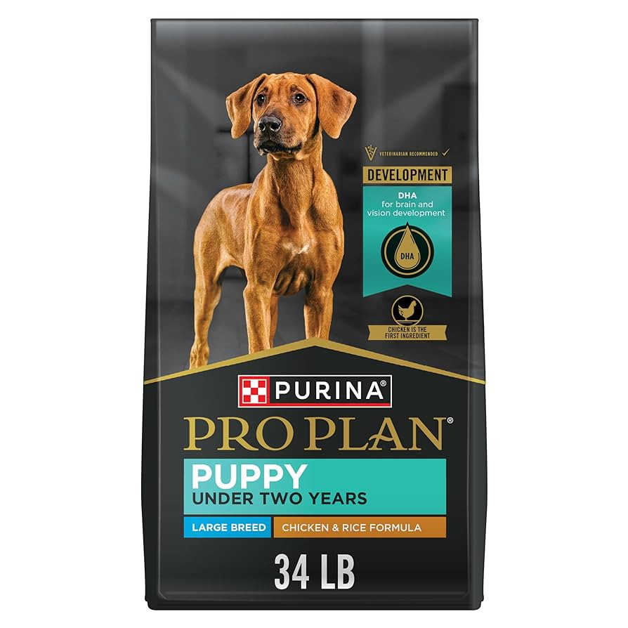 Purina Pro Plan Large Breed Dry Puppy Food, Chicken and Rice Formula - 34 lb. Bag | Amazon (US)