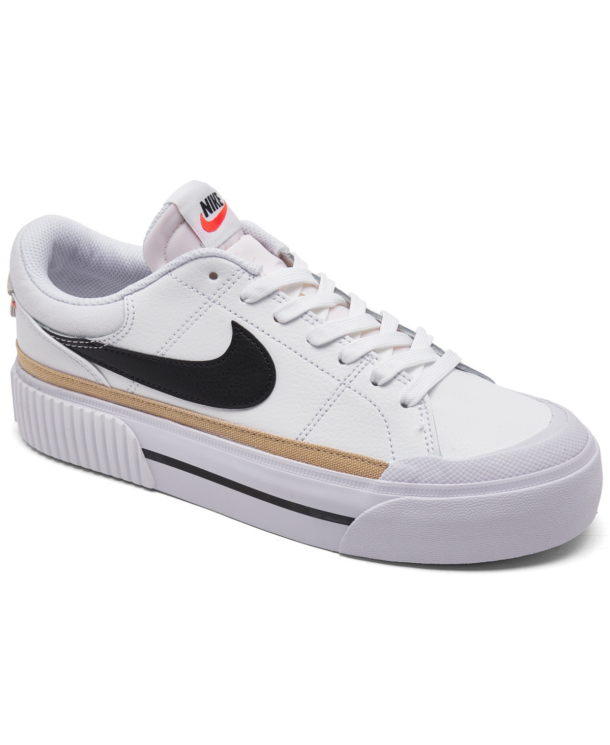 Nike Women's Court Legacy Lift Platform Casual Sneakers from Finish Line - White, Black | Macy's