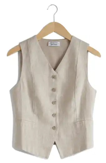 Single Breasted Linen Vest | Nordstrom