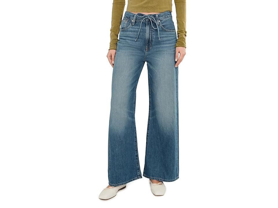 Madewell The Short Ultimate Wide-Leg Jean in Airy Denim Women's Jeans Pickett Wash: 26 One Size | Zappos.com