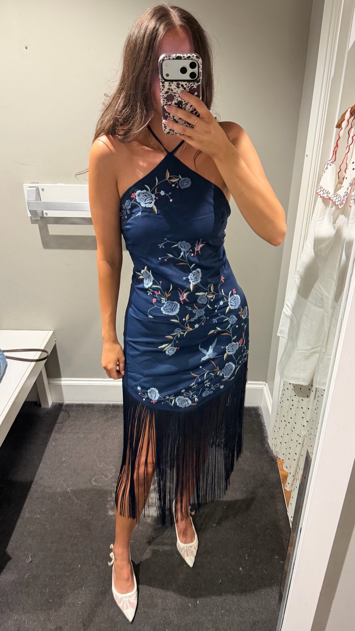 5’9” wearing size small navy fringe halter dress

#LTKootd #LTKTall