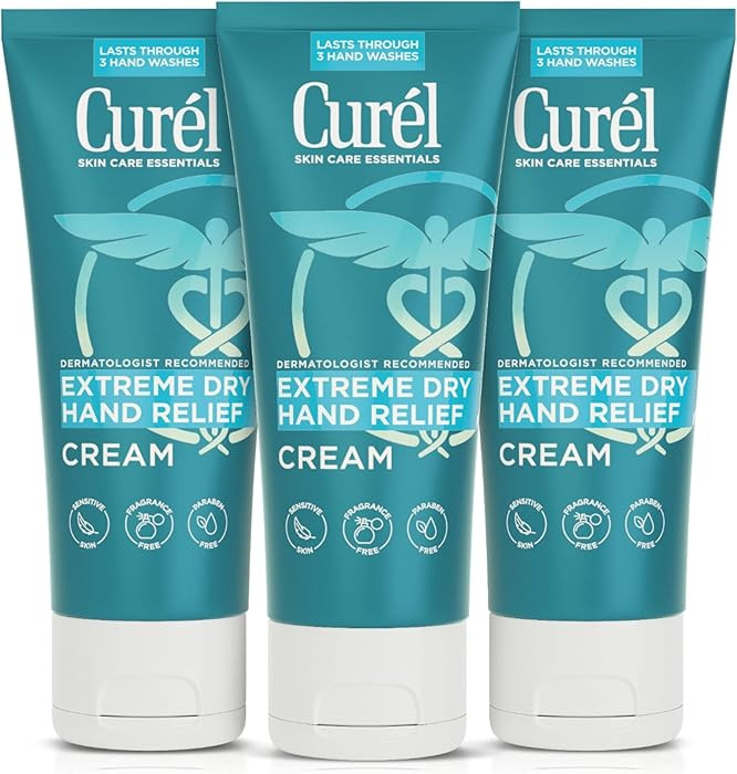 Curel Extreme Dry Hand Relief, Dermatologist Recommended, Long-Lasting Cream For Dry Hands, Parab... | Amazon (US)