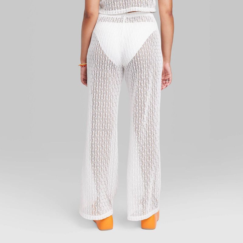 Women's High-Rise Crochet Knit Flare Pants - Wild Fable™ | Target