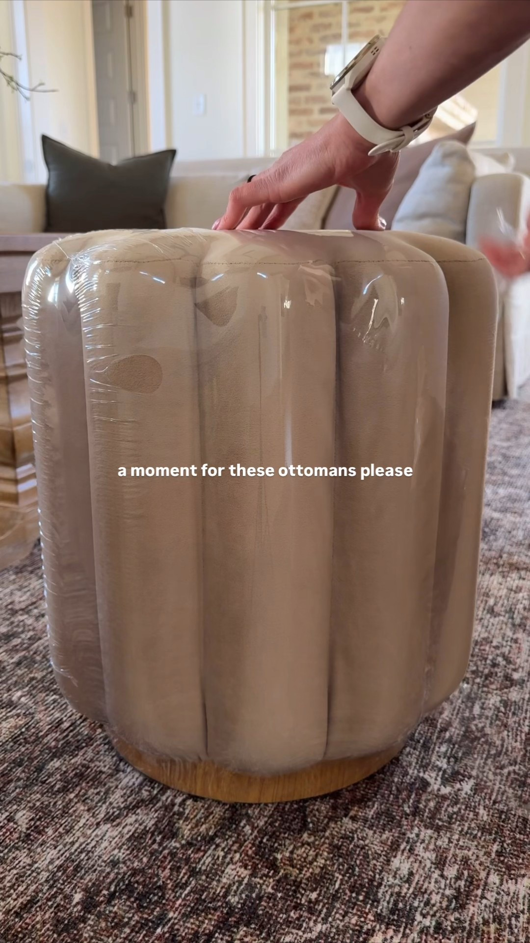 Velvet scalloped ottomans from Walmart !! Budget friendly yet look high end 