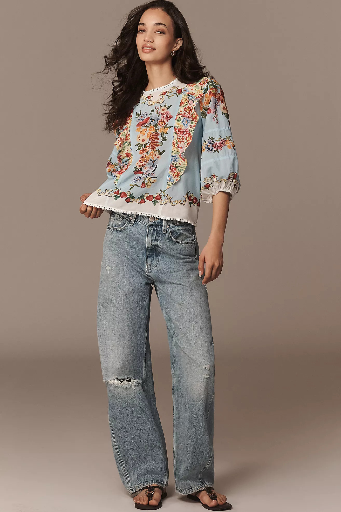 Farm Rio x Anthropologie Bubble-Sleeve Top | Anthropologie (US)