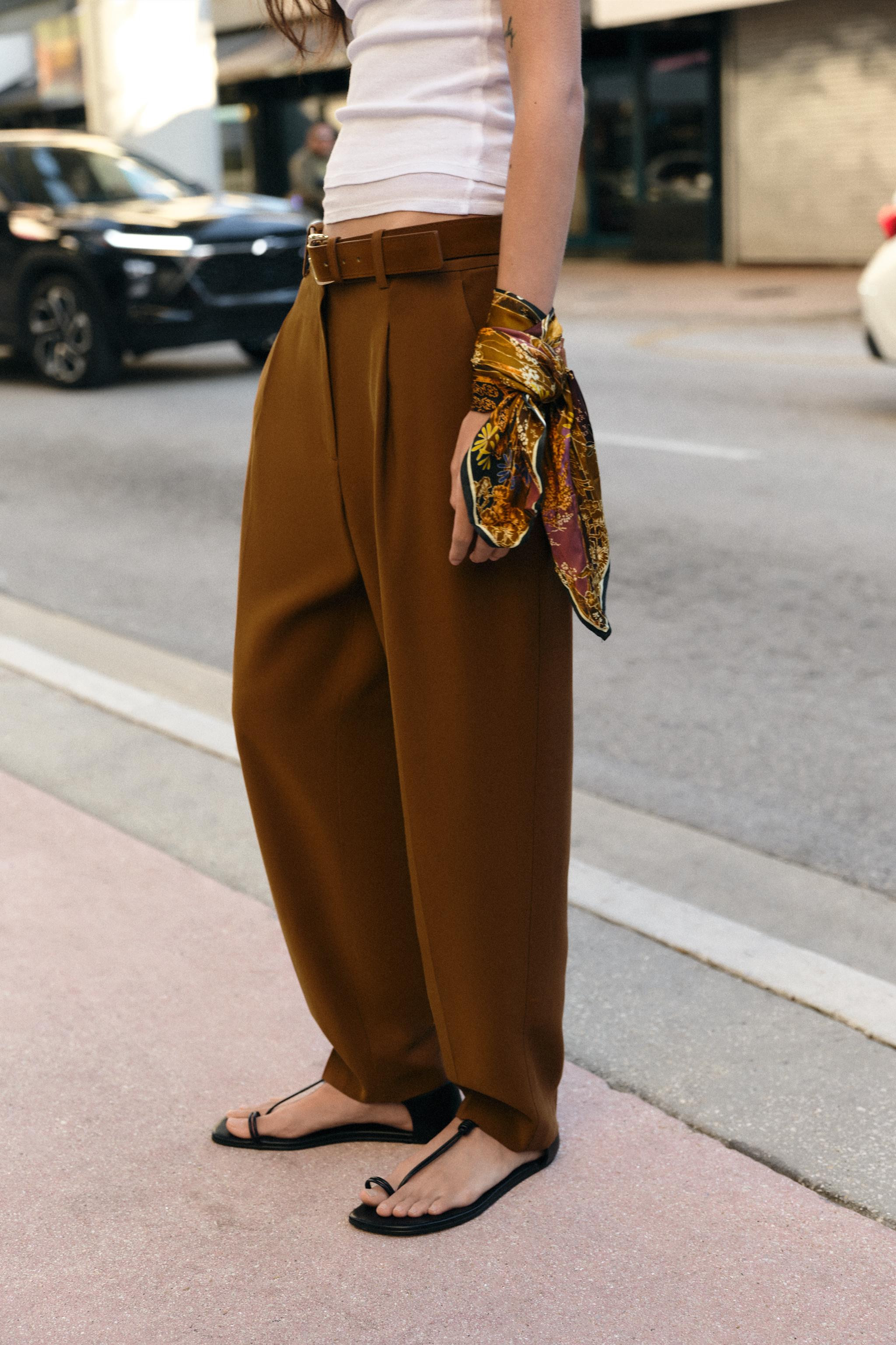 DARTED TROUSERS WITH BELT | Zara UK