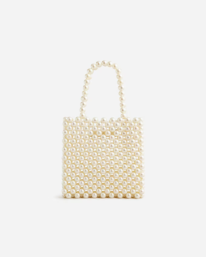 Hand-beaded faux-pearl mini bag | J. Crew US