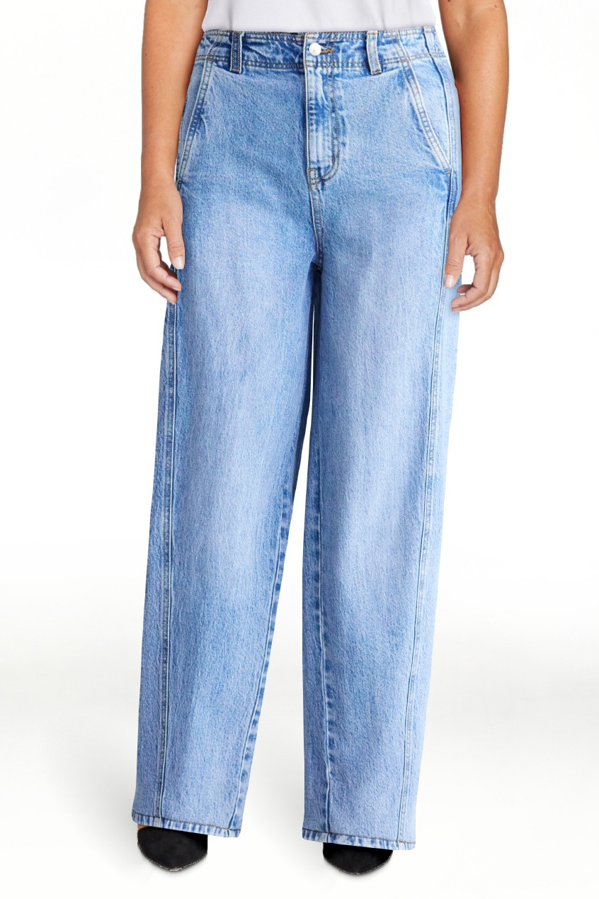 Free Assembly Women's and Women's Plus Side Panel Barrel Jeans, 30" Inseam, Sizes 0-28W | Walmart (US)