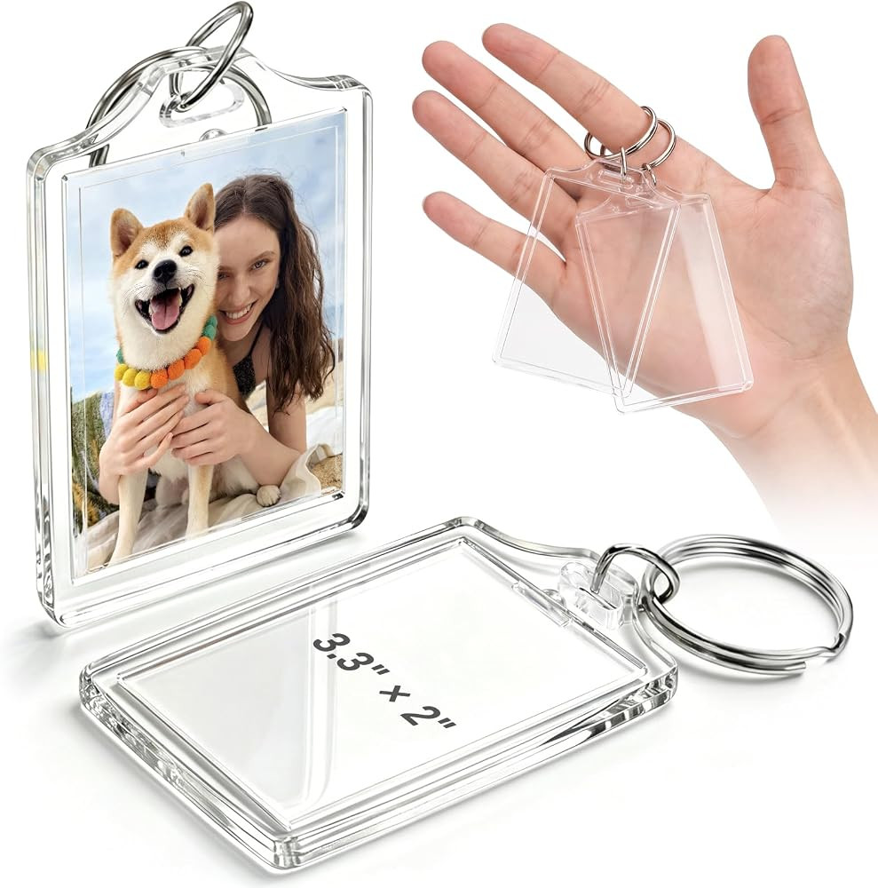 6 Pack Clear Acrylic Photo Keychains Double-Sided Holders | Amazon (US)