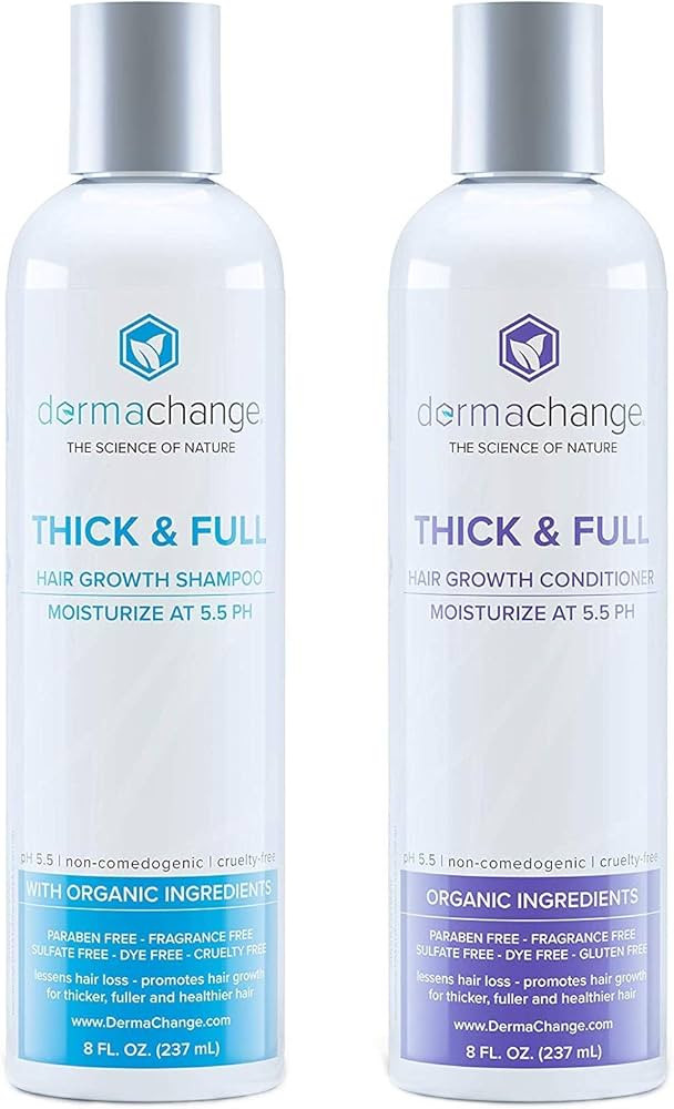 Natural Hair Growth Shampoo and Conditioner Set - Sulfate Free, Vegan, Thicker Hair Regrowth with... | Amazon (US)