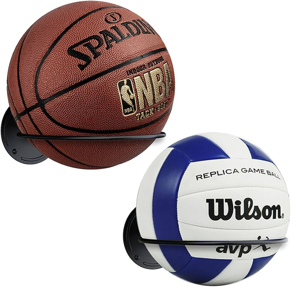 Suchek Steel Ball Holder Wall Mount, Display Rack Storage for Soccer, Basketball, Volleyball (2 P... | Amazon (US)