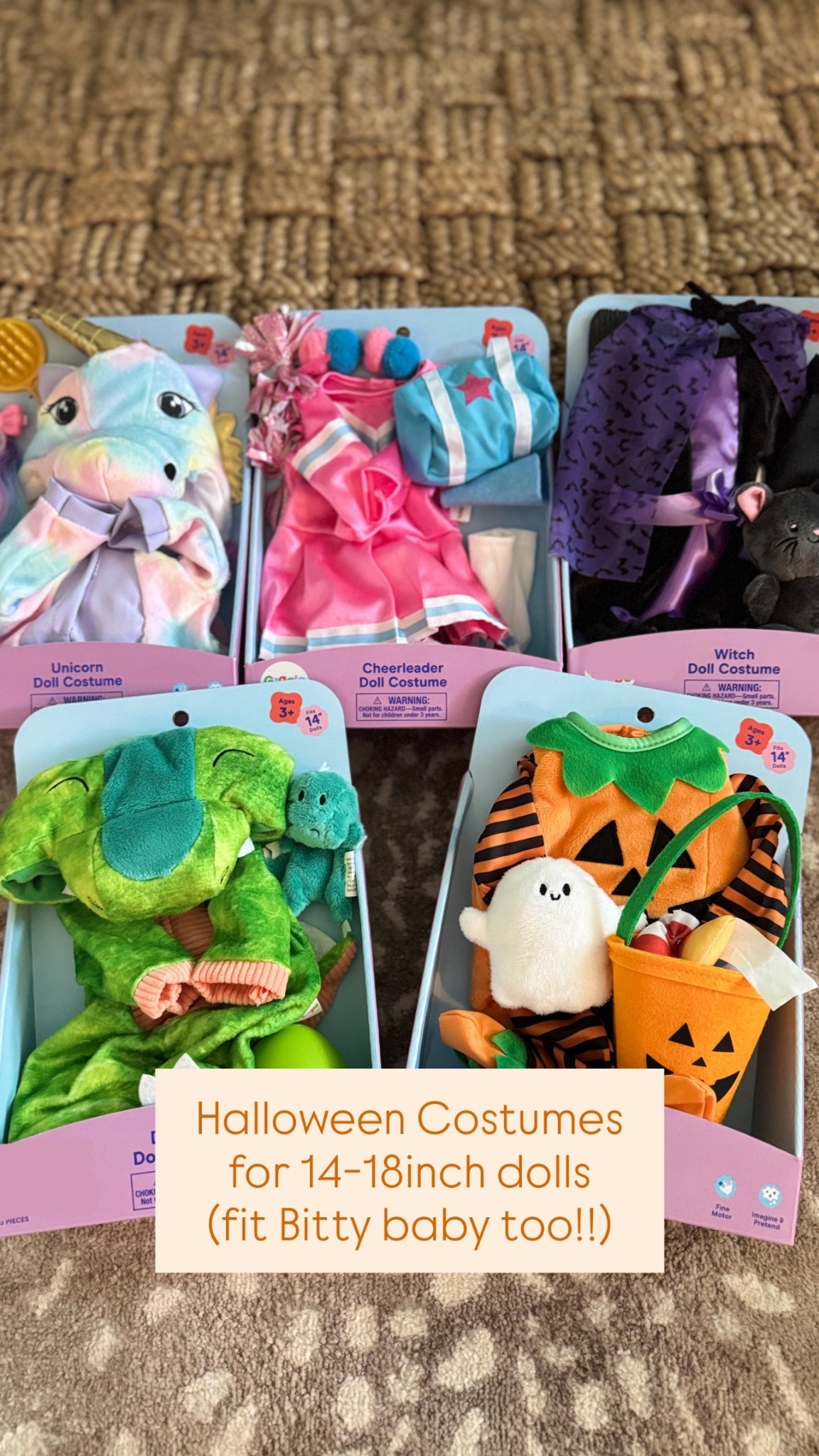 These costumes fit 14-18 inch dolls (American Girl, Bitty Baby, & our Build-A-Bear teddies too) Perfect for now or to save (the non-Halloween ones) for Christmas! I bought them all for my kids to share—only $10 !! 

#LTKKids #LTKSeasonal #LTKHalloween