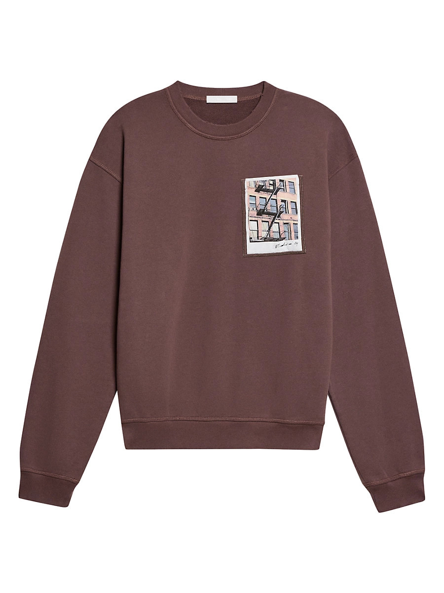 Men's Postcard Cotton Crewneck Sweatshirt - Brick - Size Small | Saks Fifth Avenue