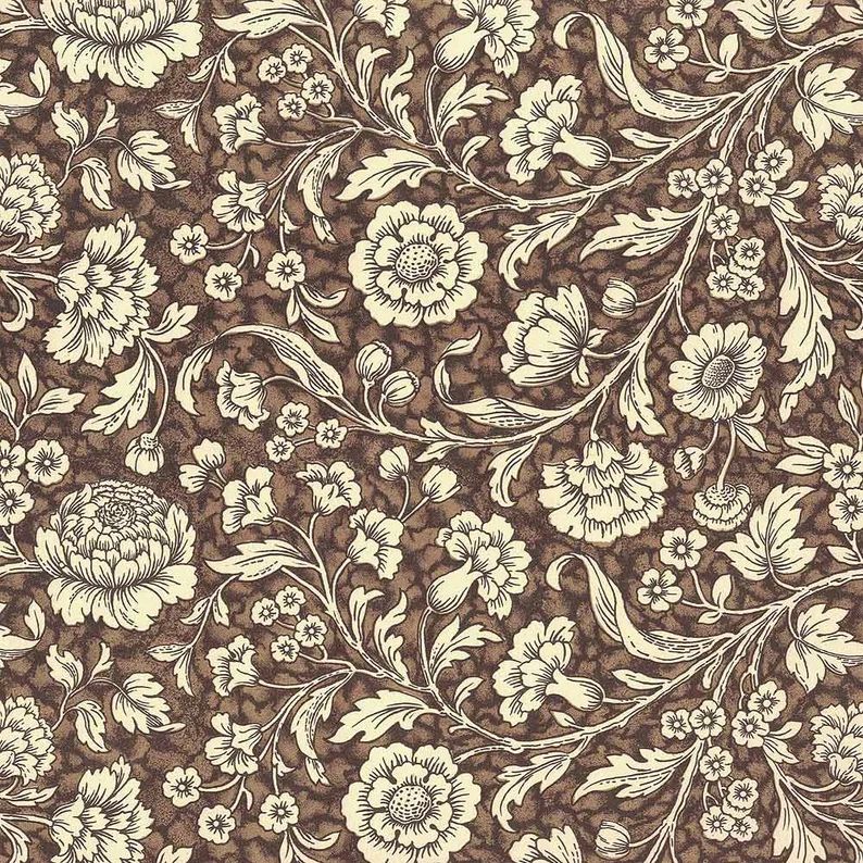 2 Sheets Italian Brown Floral Print Paper  Carta Varese Italy - Etsy | Etsy (US)