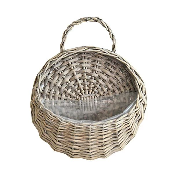 Ikevan Handmade Woven Hanging Basket Storage Basket Flower Pot Hanging Wall Basket Gray One Size ... | Walmart (US)