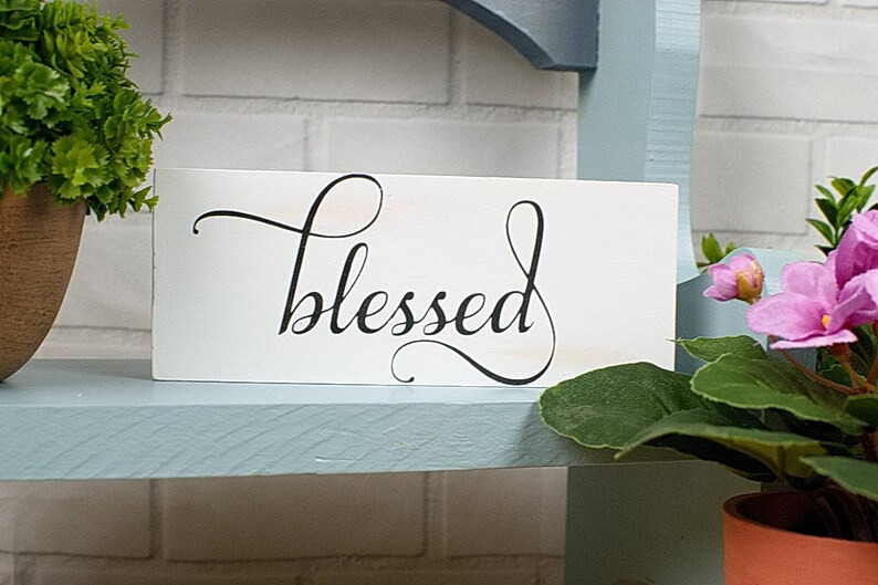 Small BLESSED Wood Sign Blessed Wood Sign Blessed Sign Mini - Etsy | Etsy (US)