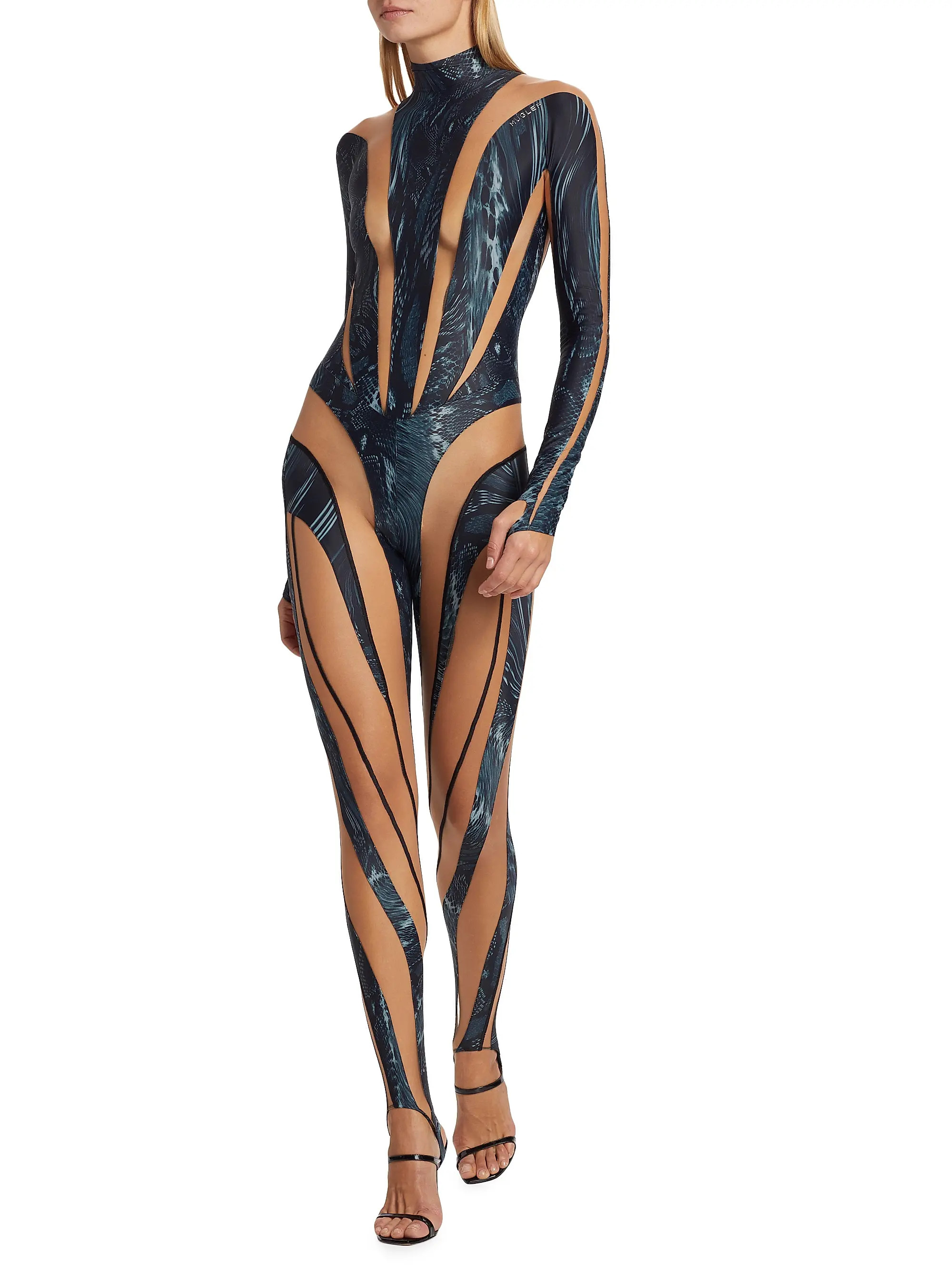 Long-Sleeve Illusion Mesh Catsuit | Saks Fifth Avenue