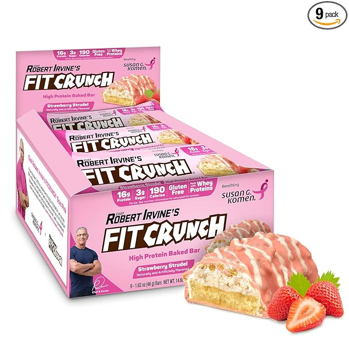 FITCRUNCH Snack Size Protein Bars, 6-Layer Baked Bar, 3g of Sugar, Gluten Free & Soft Cake Core (... | Amazon (US)